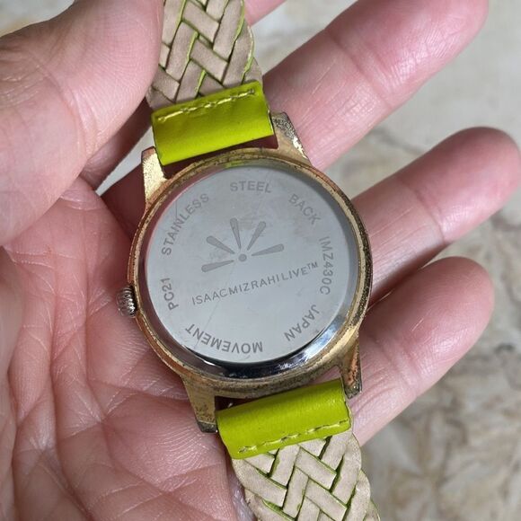 Vintage Isaac Mizrahi Live Wristwatch Braided Leather Strap - Picture 4 of 11